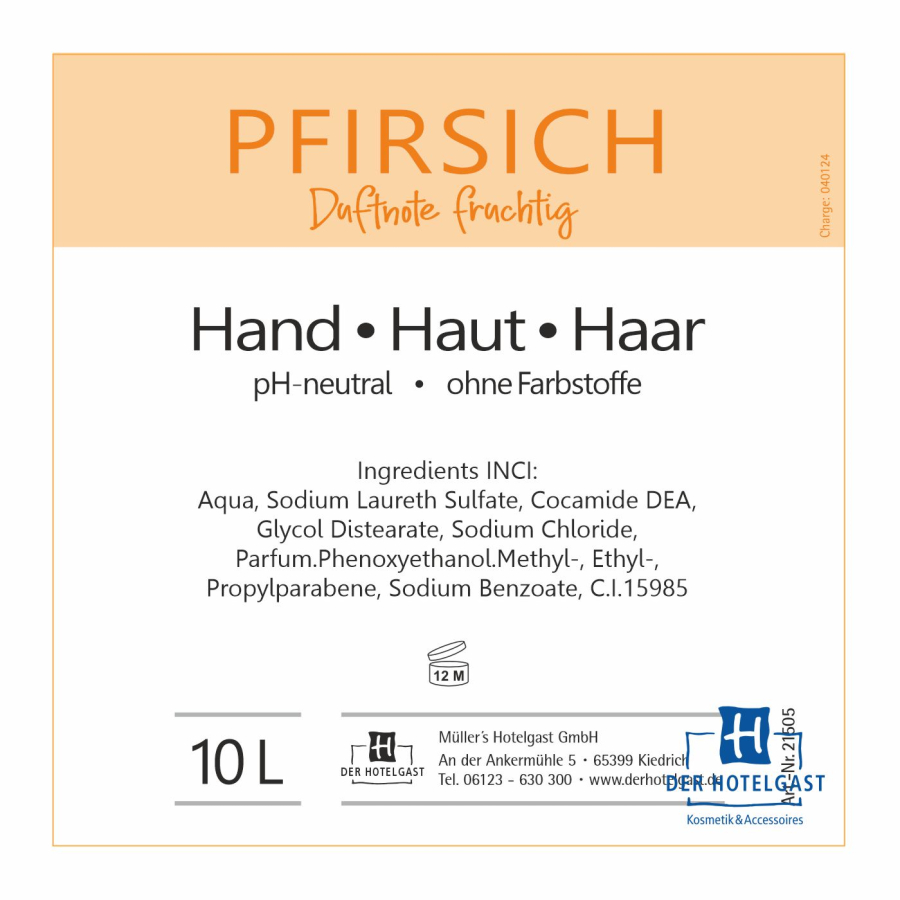 PFIRSICH Hand • Haut • Haar 10l Kanister